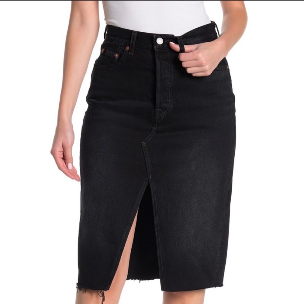 Levi's Black High Waist Pencil Jean Skirt
